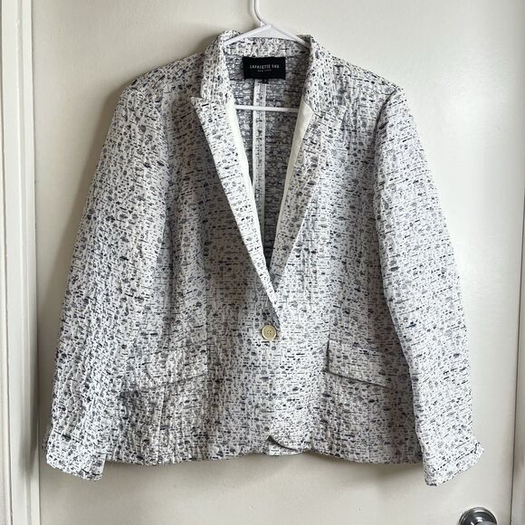 Lafayette 148 Women's Blazer Career Jacket Size 16 Textured Office Professional - Picture 1 of 9